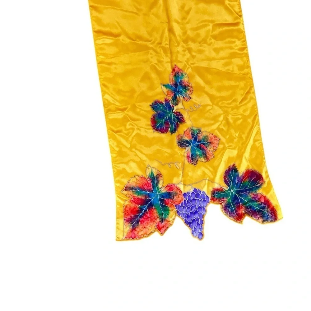 Kriska handmade Leaf Pattern Scarf rectangular cutout 67 inches
